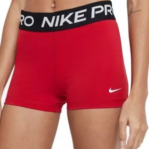 Red Nike Women's Pro 3” Shorts